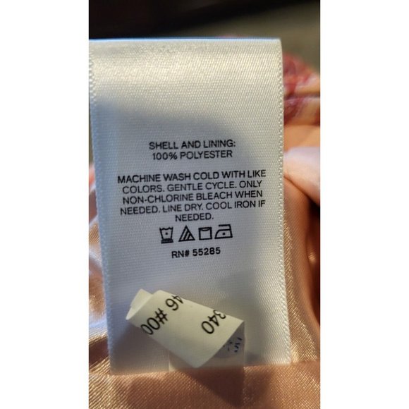 Express Chiffon Long Sleeve Romper Peach Paisley Lined Sz M - Picture 8 of 8